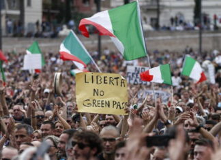 Manifestante a Roma: “La Mascherina è il simbolo della dittatura. Non la metto!”